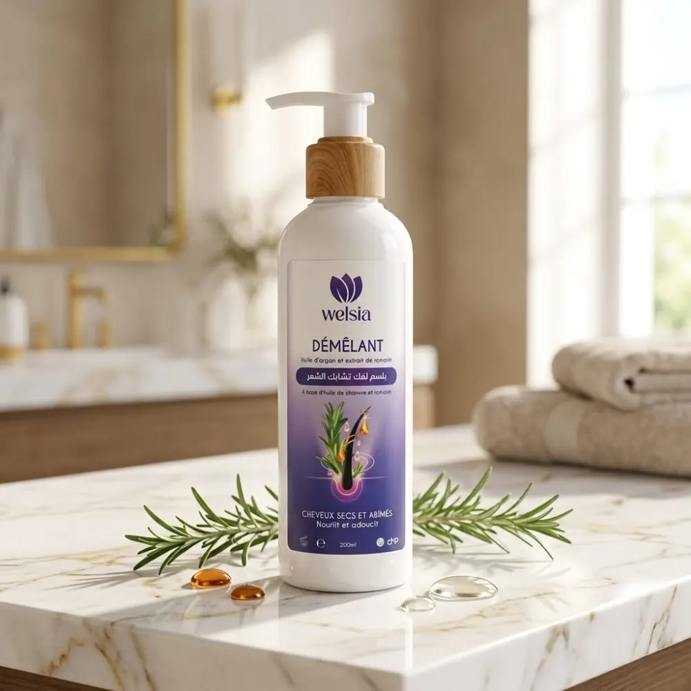 بلسم لفك تشابك الشعر من welsia بزيت الأركان وإكليل الجبل Démêlant